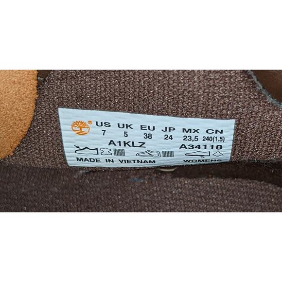 Timberland Women's Londyn Wheat Nubuck Leather Boots Booties Lace-up Size 7 GUC - Picture 9 of 9